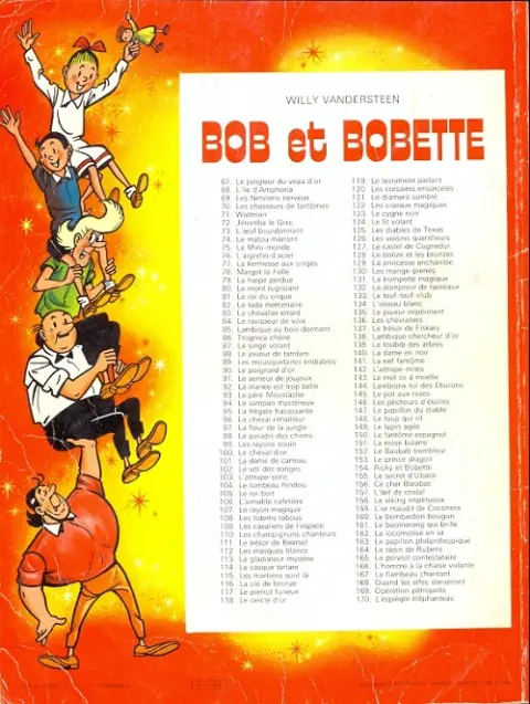 Verso de l'album Bob et Bobette Tome 140 La dame en noir