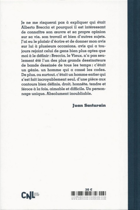 Verso de l'album Breccia Conversations avec Juan Sasturain