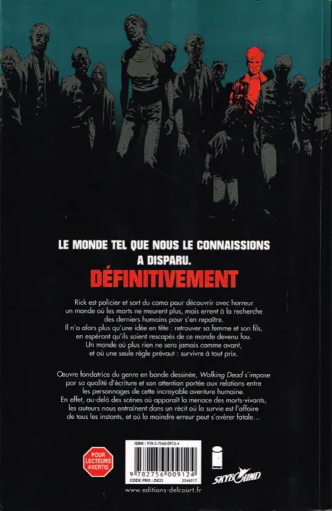 Verso de l'album Walking Dead Tome 1 Passé décomposé