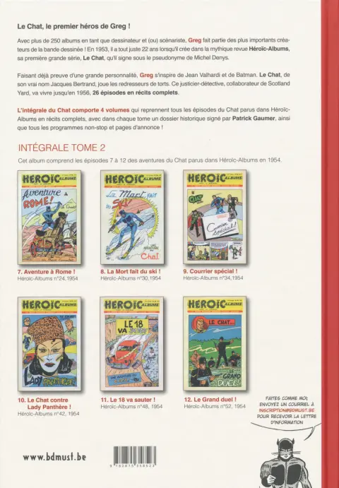 Verso de l'album Le chat Intégrale 2