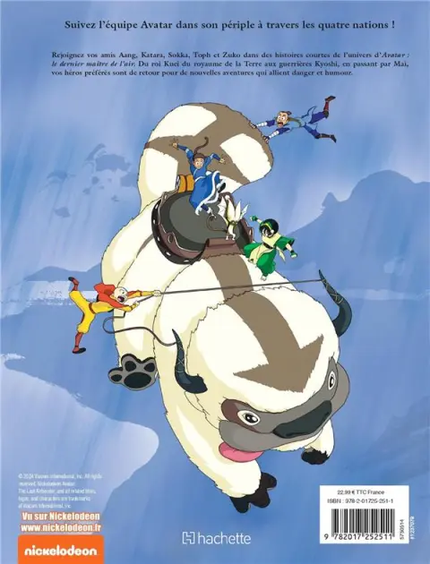 Verso de l'album Avatar, le dernier maître de l'air 7 Les aventures oubliées