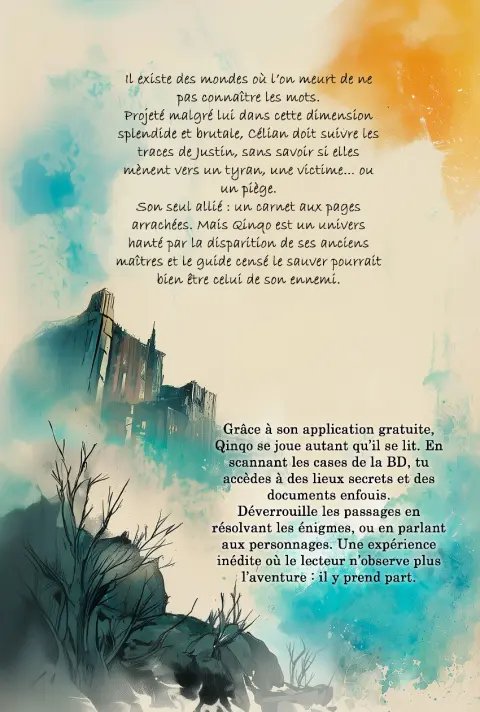 Verso de l'album Qinqo La BD interactive