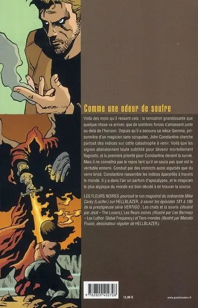 Verso de l'album Hellblazer Tome 3 John Constantine, Hellblazer - Les Fleurs noires