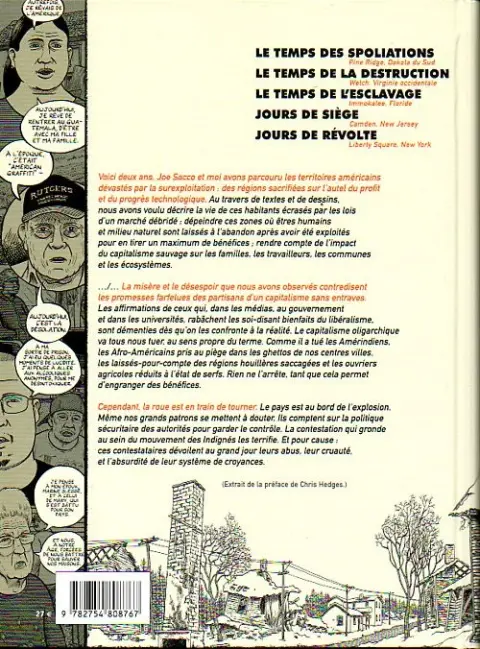 Verso de l'album Jours de destruction, jours de révolte