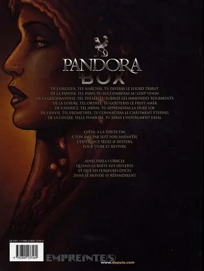Verso de l'album Pandora Box Tome 6 L'envie