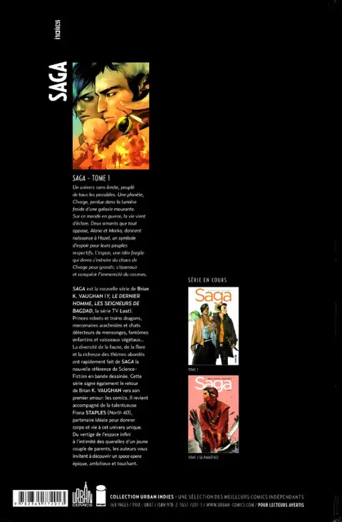 Verso de l'album Saga Tome 1