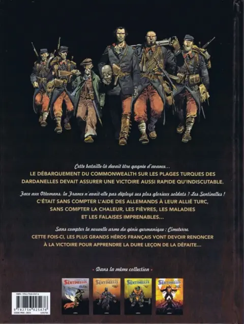 Verso de l'album Les Sentinelles Chapitre quatrième Avril 1915 Les Dardanelles
