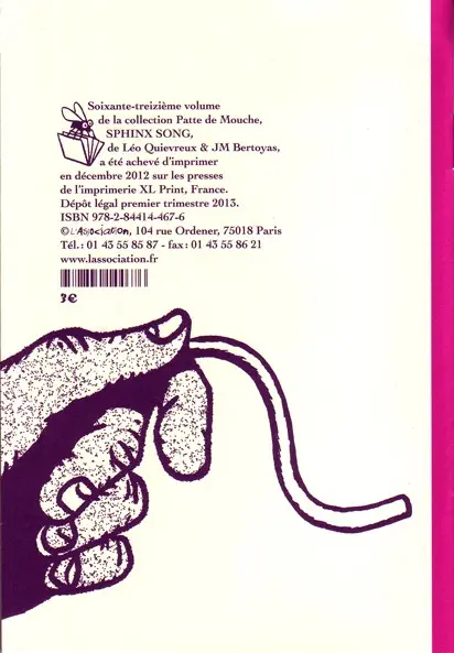 Verso de l'album Sphinx Song