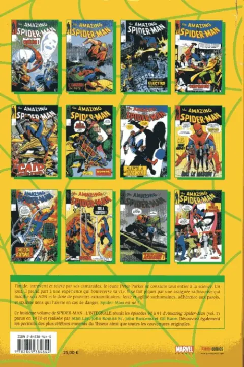Verso de l'album Spider-Man - L'Intégrale Tome 8 1970