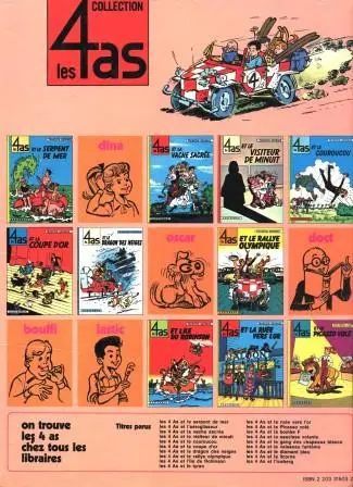 Verso de l'album Les 4 as Tome 3 Les 4 as et la vache sacrée