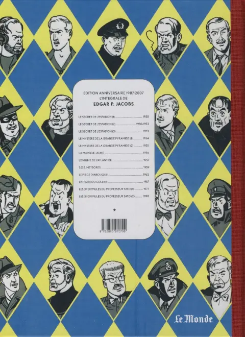 Verso de l'album Blake et Mortimer Tome 5 Le Mystère de la Grande Pyramide - Tome II - La Chambre d'Horus