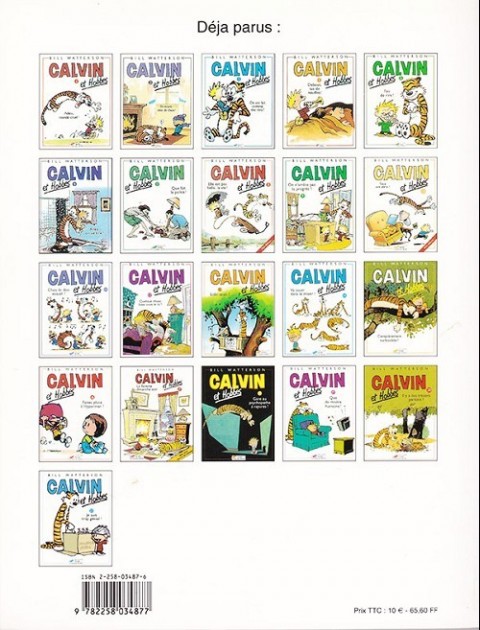Verso de l'album Calvin et Hobbes Tome 4 Debout, tas de nouilles !