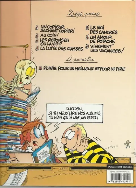 Verso de l'album L'Élève Ducobu Tome 1 Un copieur sachant copier !
