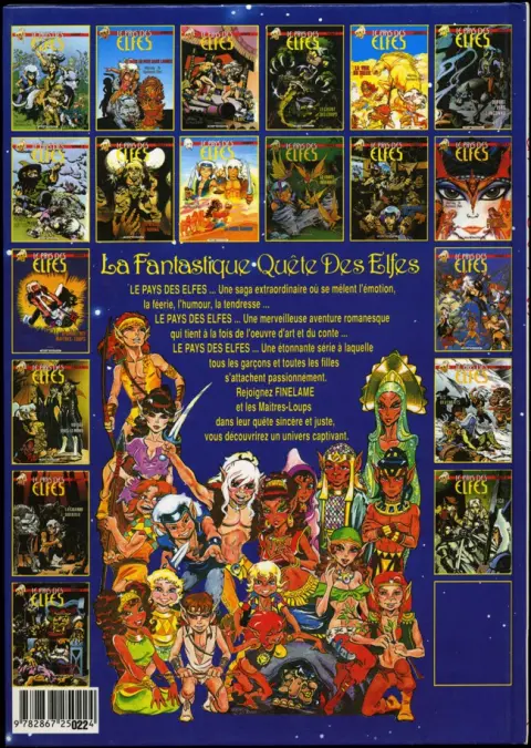 Verso de l'album ElfQuest - La Fantastique quête des elfes Tome 1 Les rescapés du feu