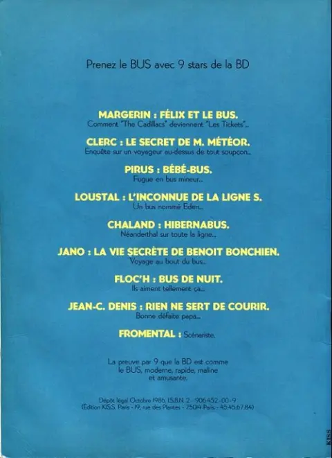 Verso de l'album Félix et le bus Semurval