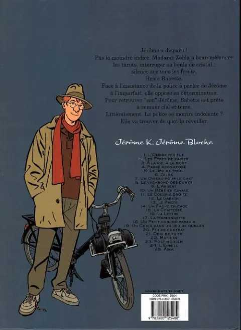 Verso de l'album Jérôme K. Jérôme Bloche Tome 9 L'absent