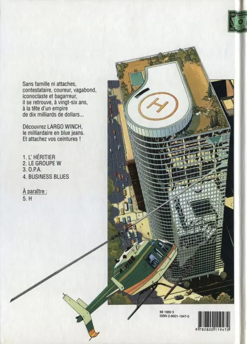 Verso de l'album Largo Winch Tome 3 O.P.A.