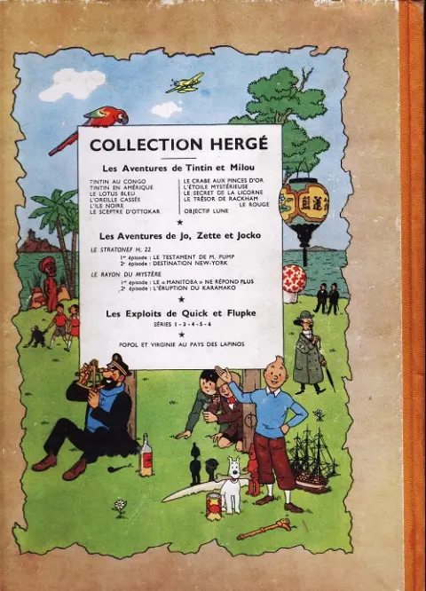 Verso de l'album Tintin Tome 5 Le lotus bleu