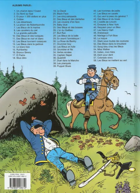 Verso de l'album Les Tuniques Bleues Tome 4 Outlaw