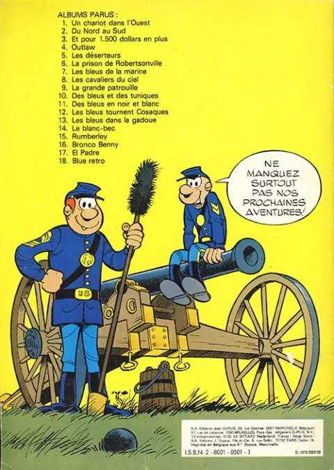 Verso de l'album Les Tuniques Bleues Tome 10 Des bleus et des tuniques