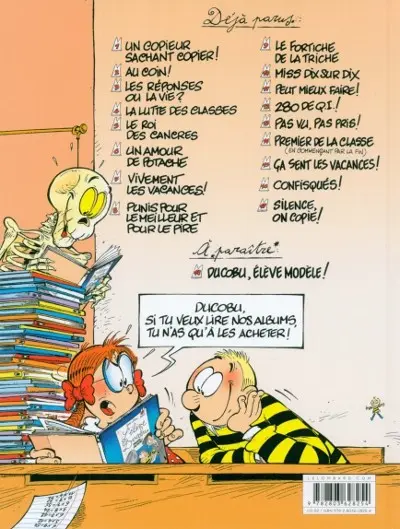 Verso de l'album L'Élève Ducobu Tome 17 Silence, on copie !