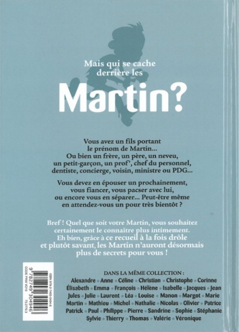 Verso de l'album L'Encyclopédie des prénoms en BD Tome 37 Martin
