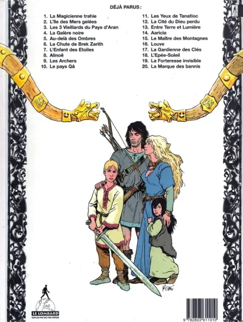 Verso de l'album Thorgal Tome 20 La marque des bannis