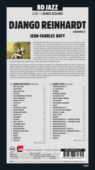 Verso de l'album BD Jazz Django Reinhardt - Volume 2