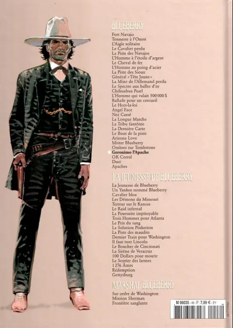 Verso de l'album Blueberry La Collection Tome 26 Geronimo l'Apache