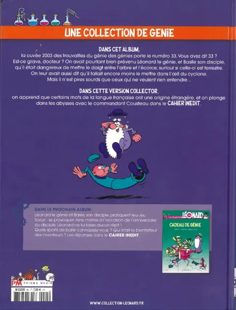Verso de l'album La Collection Léonard Tome 45 Y'a du génie dans l'air !