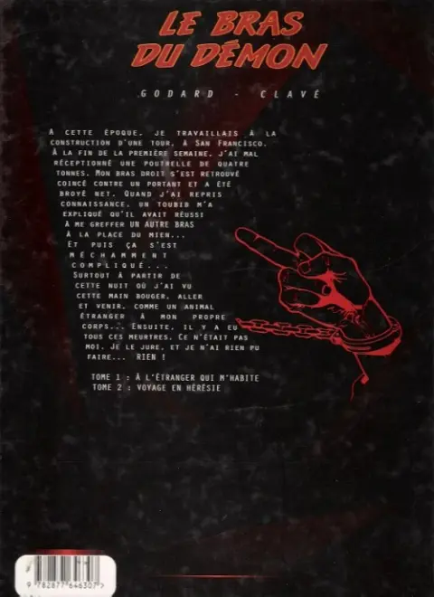 Verso de l'album Le Bras du démon Tome 2 Voyage en hérésie