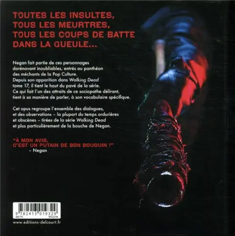 Verso de l'album Walking Dead Negan dans le texte