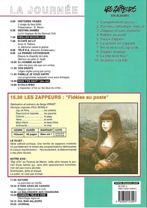 Verso de l'album Les Zappeurs Tome 4 Fidèles au poste