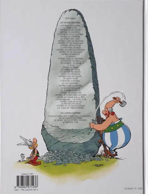 Verso de l'album Astérix Tome 31 Astérix et Latraviata