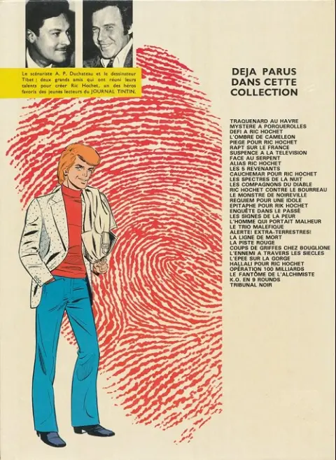Verso de l'album Ric Hochet Tome 7 Suspense à la télévision