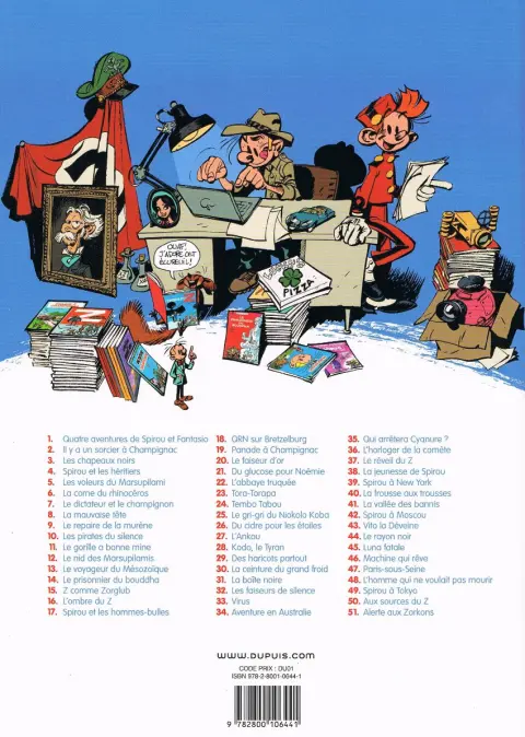Verso de l'album Spirou et Fantasio Tome 28 Kodo le tyran