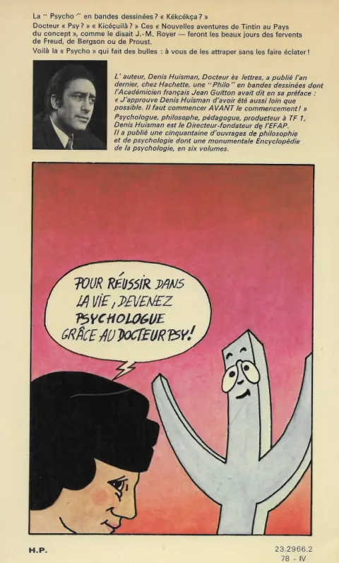 Verso de l'album La Psycho en bandes dessinées