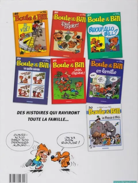 Verso de l'album Boule & Bill Tome 27 Bwouf Allo Bill ?