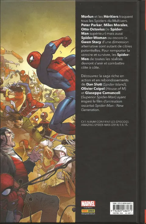 Verso de l'album Spider-Man : Spider-Verse