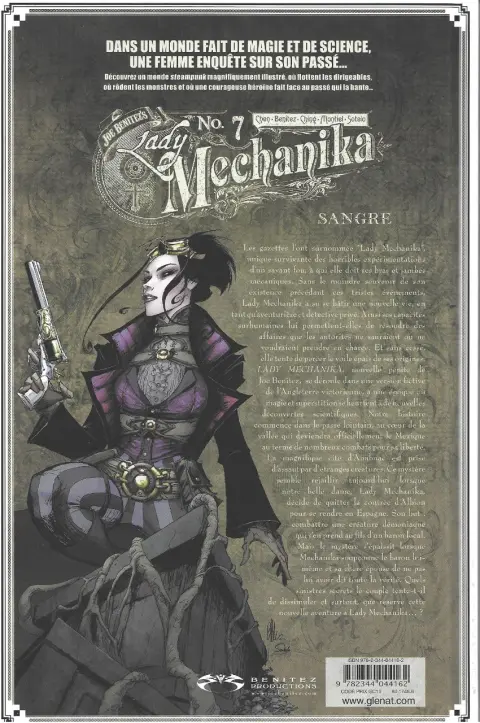 Verso de l'album Lady Mechanika N° 7 Sangre