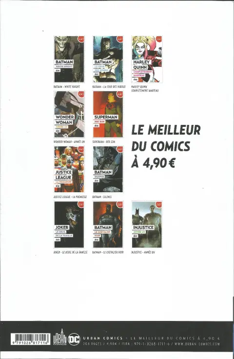 Verso de l'album Le meilleur de DC Comics Tome 1 Batman : White Knight