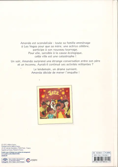 Verso de l'album Amanda Sparks 1 Enquête à Las Vegas