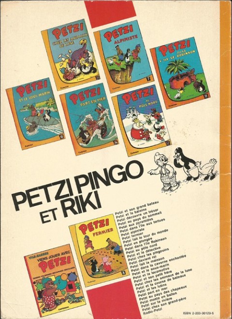 Verso de l'album Petzi Tome 29 Radio-Petzi