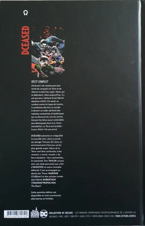 Verso de l'album DCeased 1