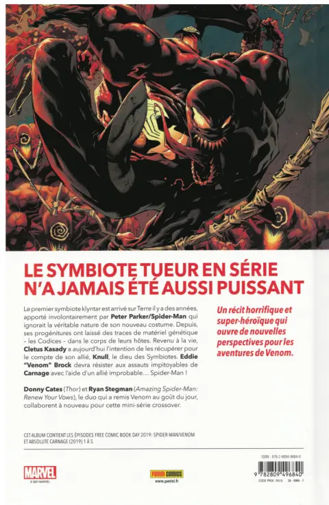 Verso de l'album Absolute Carnage Le roi de sang
