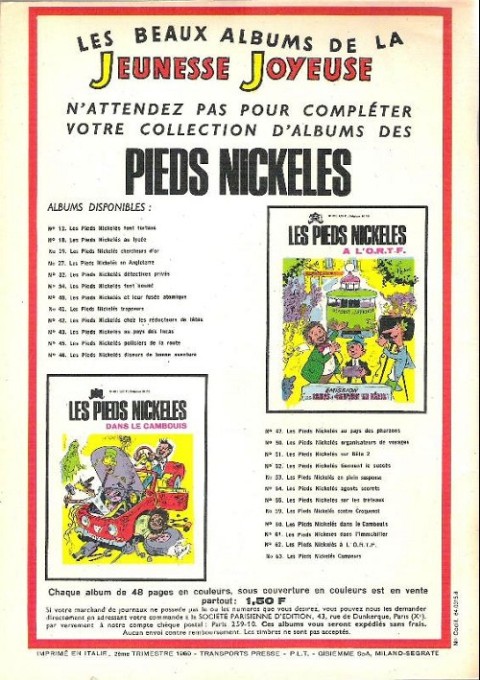 Verso de l'album Bibi Fricotin 2e Série - Societé Parisienne d'Edition Tome 34 Bibi Fricotin chez les Incas