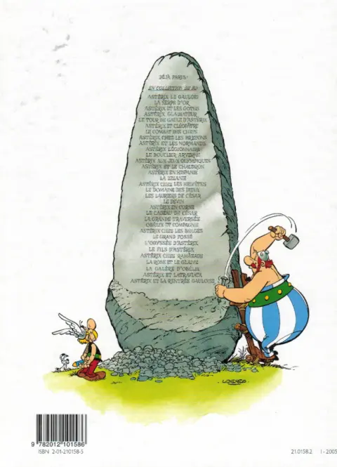 Verso de l'album Astérix Les 12 Travaux d'Astérix