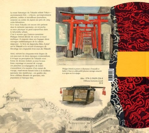 Verso de l'album Tokaido 53 À scooter, sur les traces de Hiroshige