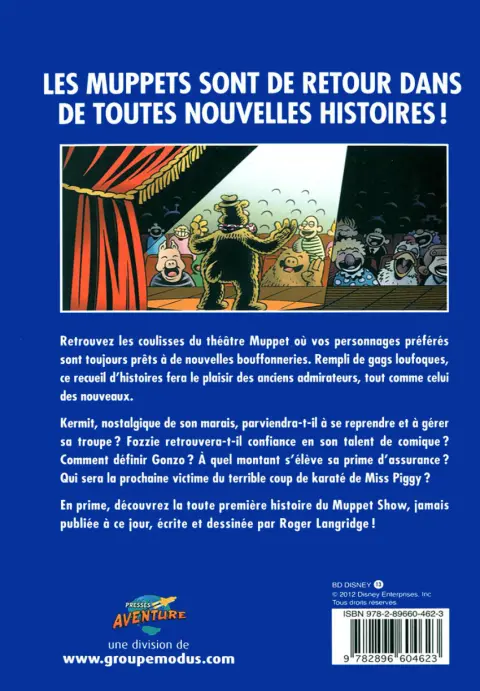Verso de l'album BD Disney Tome 13 Le Muppet Show, le spectacle continue