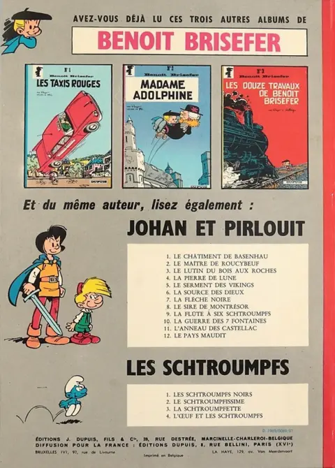 Verso de l'album Benoît Brisefer Tome 4 Tonton Placide